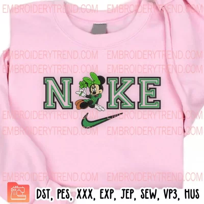 Nike Minnie Shamrock Embroidery Design, Disney Minnie Mouse Embroidery Digitizing Pes File