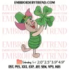 Winnie The Pooh St Patricks Embroidery Design, St Patricks Day Pooh Embroidery Digitizing Pes File