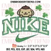 My Melody St Patricks Day x Nike Embroidery Design, My Melody Shamrocks Embroidery Digitizing Pes File