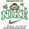 Pochacco St Patricks Day x Nike Embroidery Design, Pochacco Shamrocks Embroidery Digitizing Pes File