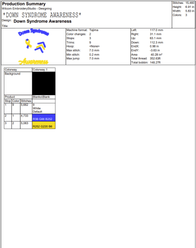 Down Syndrome Awareness Embroidery Design, Awareness Ribbon Heart Embroidery Digitizing Pes File