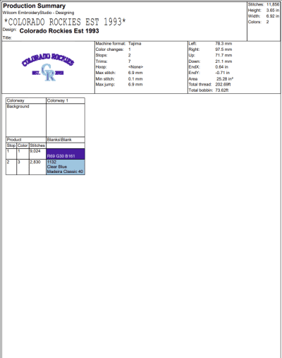 Colorado Rockies Est 1993 Embroidery Design, Rockies Baseball Embroidery Digitizing Pes File