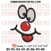 Red Nose Day Logo Embroidery Design, Happy Red Nose Day Embroidery Digitizing Pes File
