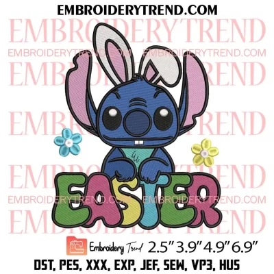 Baby Yoda Easter Bunny Embroidery Design, Sanrio Easter Day Embroidery Digitizing Pes File