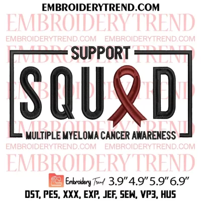Multiple Myeloma Awareness Embroidery Design, Fight Hard Fight Strong Embroidery Digitizing Pes File