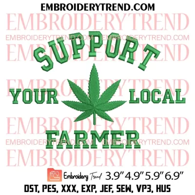 Heart Hand Sign Weed Embroidery – Heart Marijuana Cannabis Machine Embroidery Design File
