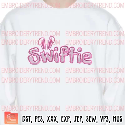 Swiftie Bunny Easter Taylor Swift Embroidery Design, Groovy Swiftie Bunny Embroidery Digitizing Pes File
