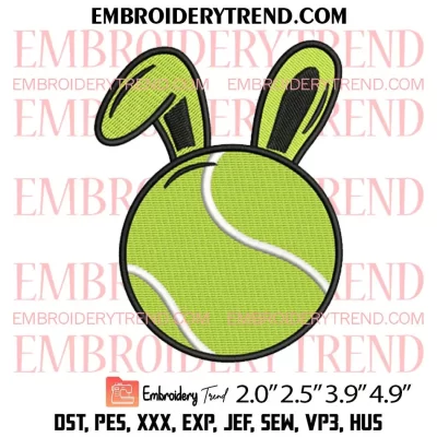 Tennis Bunny Easter Embroidery Design, Easter Sport Embroidery Digitizing Pes File