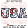 100% American Embroidery Design, 4th of July Machine Embroidery Digitized Pes Files