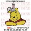 Winnie the Pooh Easter Embroidery Design, Easter Egg Pooh Embroidery Digitizing Pes File