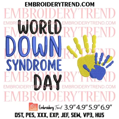 Down Syndrome Day Embroidery, Awareness Ribbon Embroidery, Blue Yellow Awareness Embroidery, Embroidery Design File