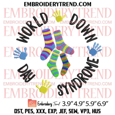 Proud Dad World Down Syndrome Day Embroidery Design, Yellow Blue Ribbon Embroidery Digitizing Pes File