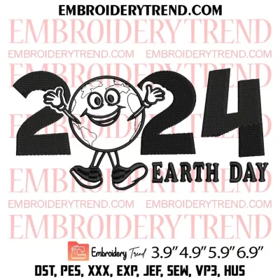 2024 Earth Day Embroidery Design, Love Our Earth Embroidery Digitizing Pes File