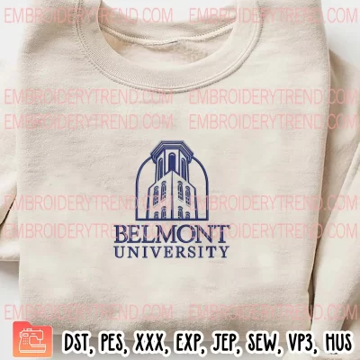 Belmont University Embroidery Design, Belmont University Logo Machine Embroidery Digitized Pes Files