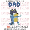Bluey Bandit Dad x Nike Embroidery Design, Bluey Cartoon Embroidery Digitizing Pes File