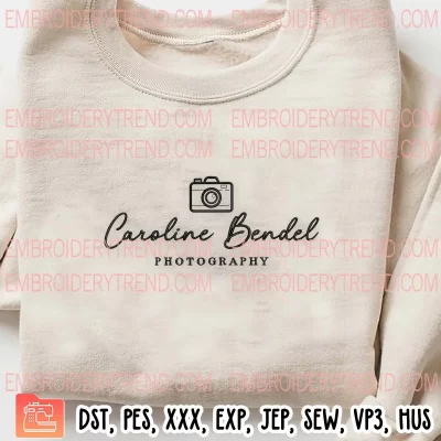 Caroline Bendel Photography Embroidery Design, Custom Embroidery Digitizing Pes File