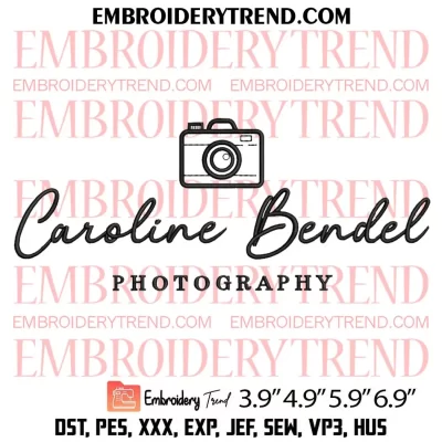 Caroline Bendel Photography Embroidery Design, Custom Embroidery Digitizing Pes File