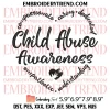 It Shouldn’t Hurt To Be A Child Embroidery Design, Child Abuse Awareness Heart Embroidery Digitizing Pes File