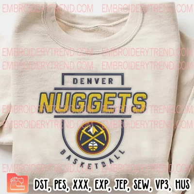 Denver Nuggets Basketball Logo Embroidery Design, NBA Sport Machine Embroidery Digitized Pes Files