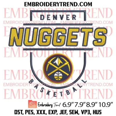 Denver Nuggets Logo NBA Basketball Embroidery Design File