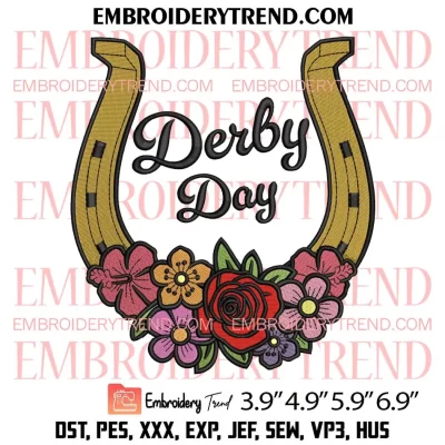 Derby Day Embroidery Design, Kentucky Derby Embroidery Digitizing Pes File