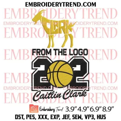 Caitlin Clark From The Logo Embroidery Design, Basketball Trend Embroidery Digitizing Pes File