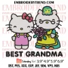 Hello Kitty Mothers Day Embroidery Design, Hello Kitty Best Mom Embroidery Digitizing Pes File
