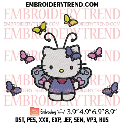 My Melody Butterfly Embroidery Design, My Melody Angel Embroidery Digitizing Pes File