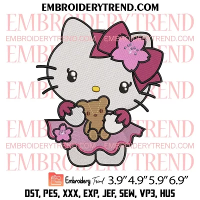 Hello Kitty Valentines Embroidery, Love Gift Embroidery, Valentine’s Day Embroidery, Embroidery Design File