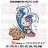 Hello Kitty Muscle Gym Embroidery Design, Buff Hello Kitty Embroidery Digitizing Pes File
