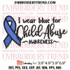 Stop Child Abuse Embroidery Design, Child Abuse Awareness Embroidery Digitizing Pes File