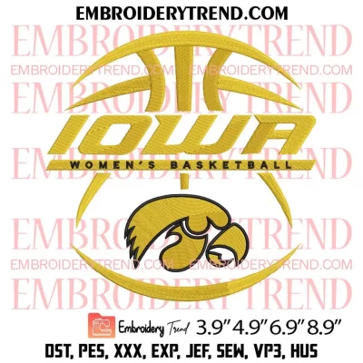 Iowa Hawkeyes Women’s Basketball Embroidery Design, Caitlin Clark Embroidery Digitizing Pes File