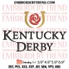 Kentucky Derby 150th Embroidery Design, Horse Racing Embroidery Digitizing Pes File
