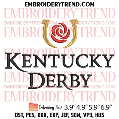 Derby Day Embroidery Design, Kentucky Derby Embroidery Digitizing Pes File