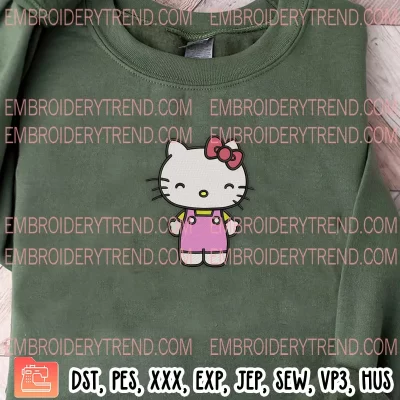 Kitty Cute Embroidery Design, Hello Kitty Embroidery Digitizing Pes File