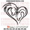 Heart Horse Embroidery Design, Horse Race Embroidery Digitizing Pes File