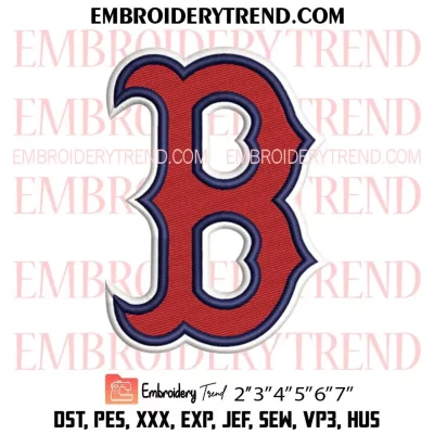 Nike Boston Red Sox Embroidery Design, MLB Logo Machine Embroidery Digitized Pes Files