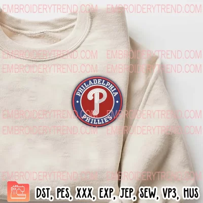 MLB Philadelphia Phillies Logo Embroidery Design, Baseball Machine Embroidery Digitized Pes Files