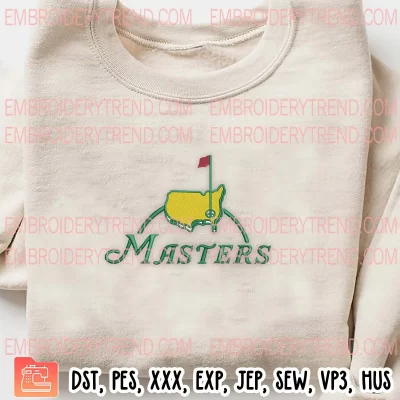 Masters Golf Embroidery Design, Masters Logo Embroidery Digitizing Pes File