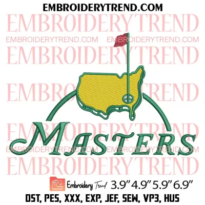 Masters Tournament Golf Embroidery Design, Masters Party Golf Embroidery Digitizing Pes File