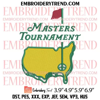 Masters Golf Embroidery Design, Masters Logo Embroidery Digitizing Pes File
