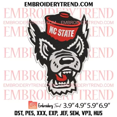 NC State Wolfpack x Nike Embroidery Design, NCAA Football Embroidery Digitizing Pes File
