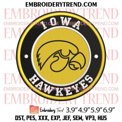 NCAA Iowa Hawkeyes Logo Embroidery Design, Iowa Hawkeyes Embroidery Digitizing Pes File