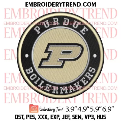 Purdue Boilermakers Embroidery Design, NCAA Basketball Embroidery Digitizing Pes File