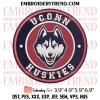 UConn Huskies Embroidery Design, NCAA Logo Embroidery Digitizing Pes File