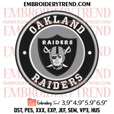 Oakland Raiders x Nike Embroidery Design, NFL Football Machine Embroidery Digitized Pes Files