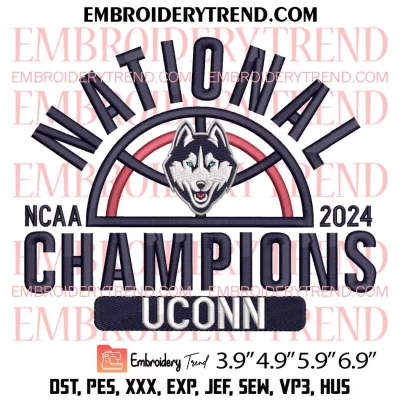 UConn Huskies x Nike Embroidery Design, Basketball Embroidery Digitizing Pes File