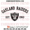 NFL Oakland Raiders Logo Embroidery Design, Football NFL Machine Embroidery Digitized Pes Files