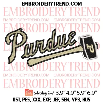 NCAA Purdue Boilermakers Logo Embroidery Design, NCAA Basketball Embroidery Digitizing Pes File