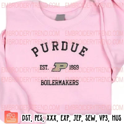 Purdue Boilermakers Est 1887 Embroidery Design, NCAA Basketball Embroidery Digitizing Pes File